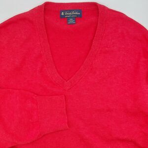 Brooks Brothers Supima Cotton V-Neck Sweater Men's Size XXL Red Golf Long Sleeve
